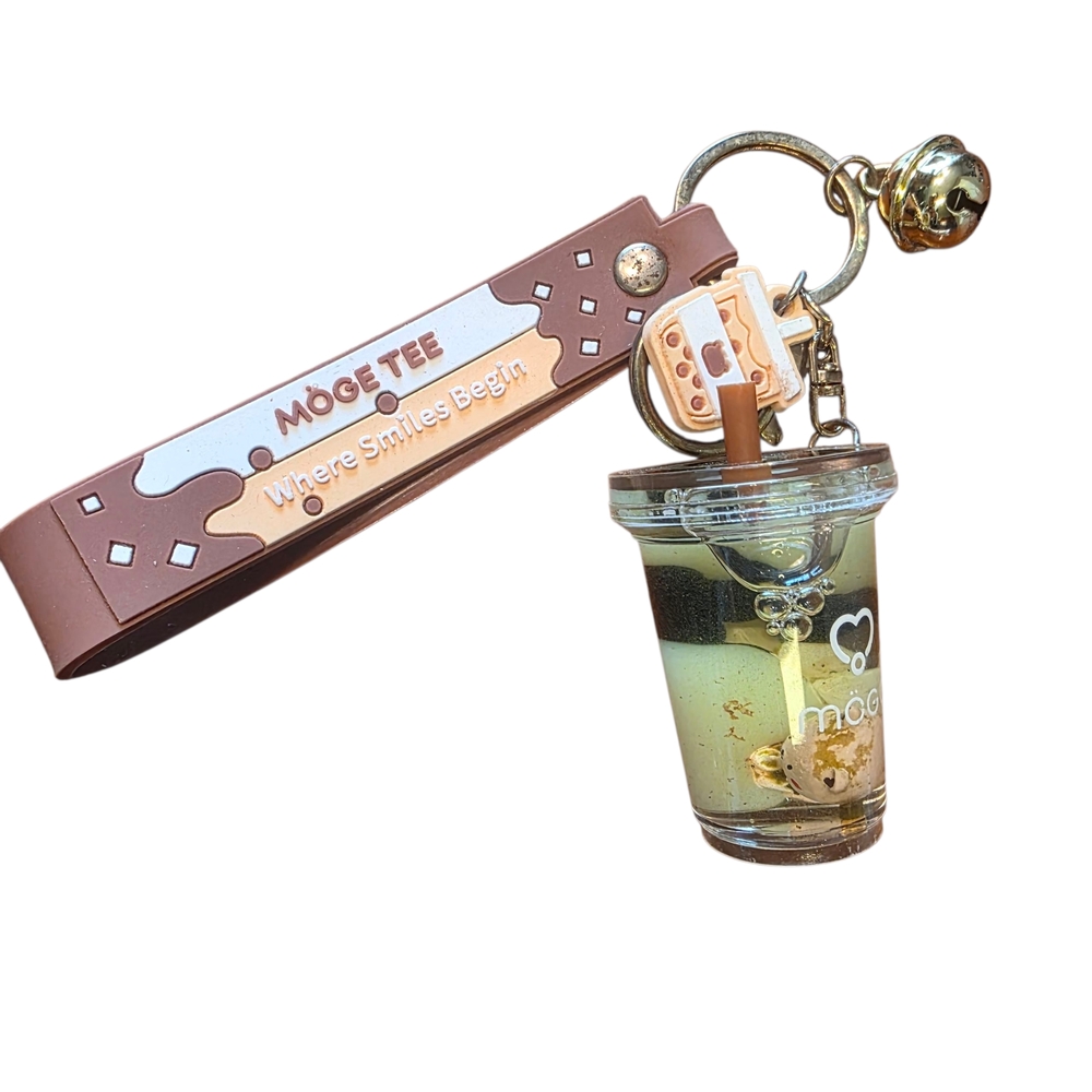 Moge Tee Keychain with Brown Strap